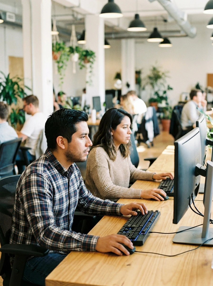 Backend developers working together